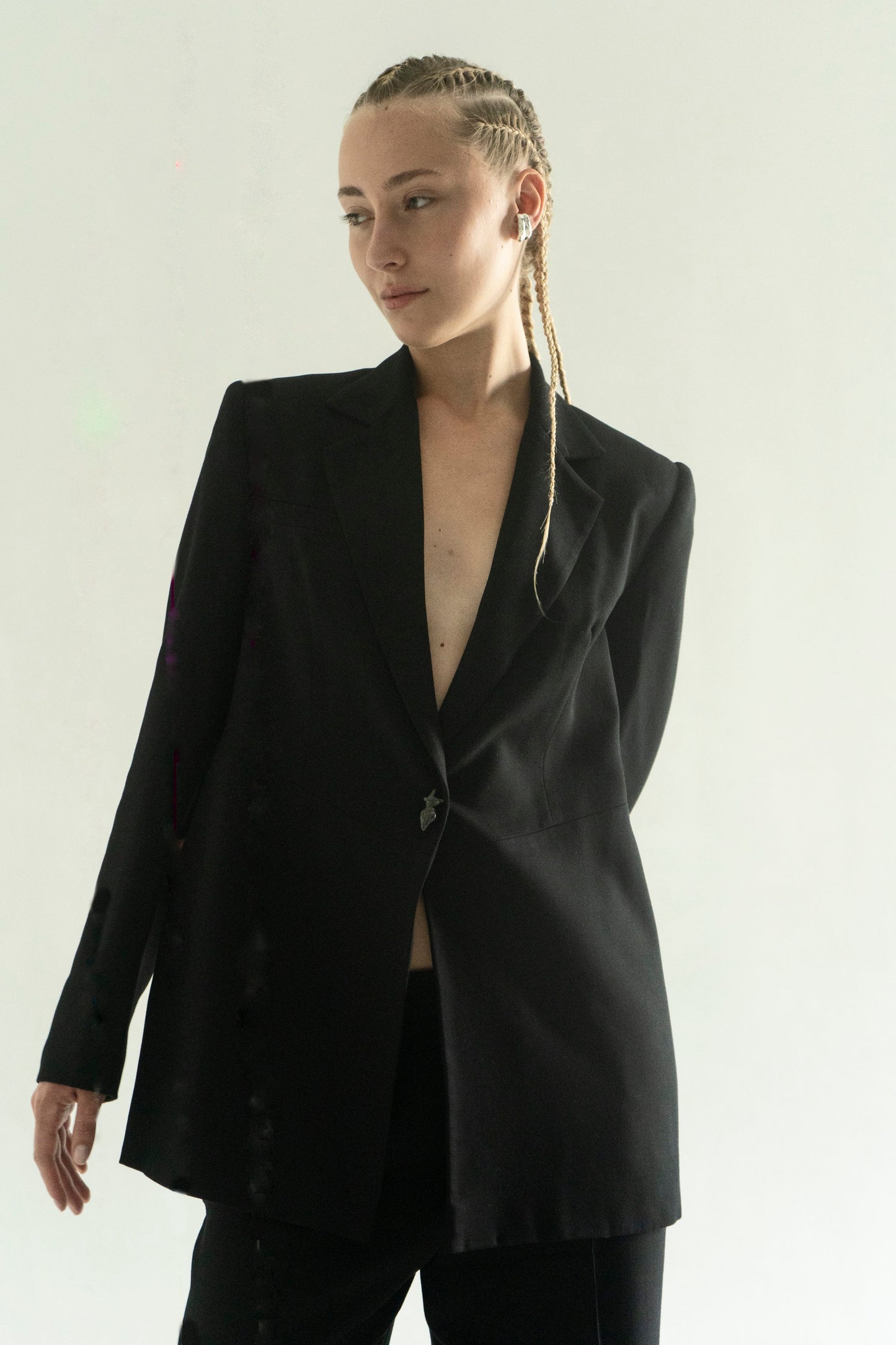 Polunichnik Black Viscose Open Back Jacket