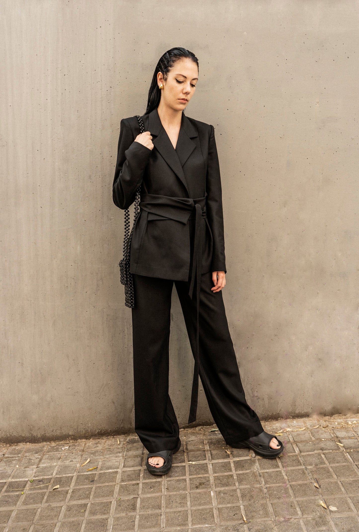 Mariupol Black Wool Trousers