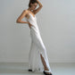 Yman White Hanmade Embroidery Long Slip Dress