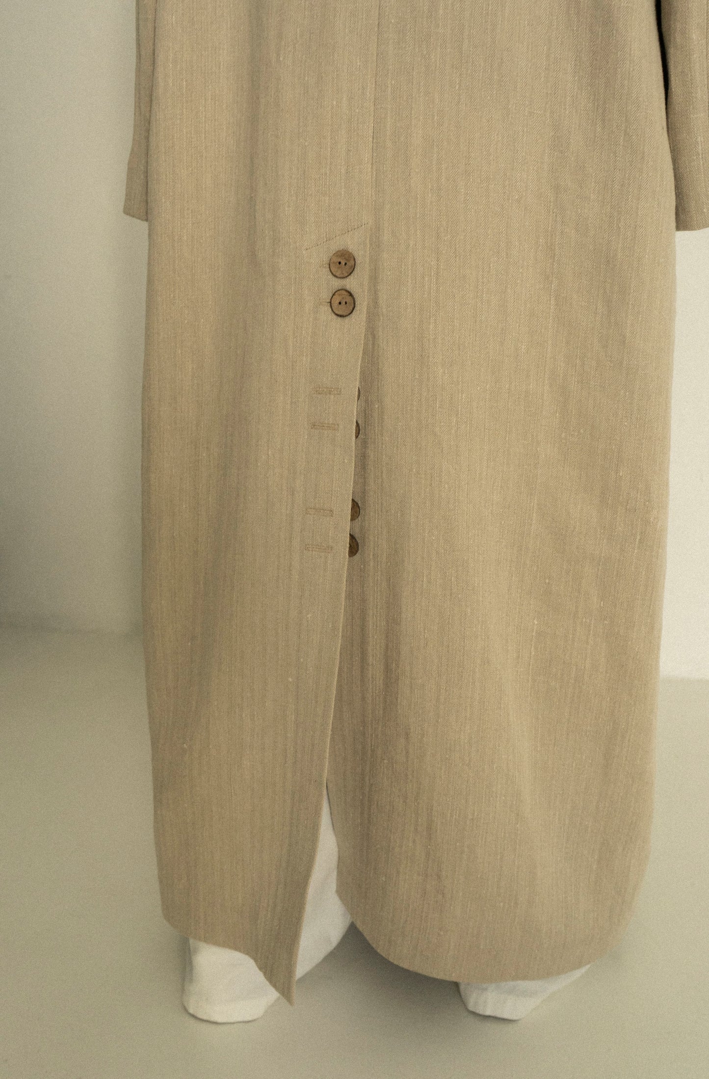 Khmelnytske Shosse Long Linen Trench Coat