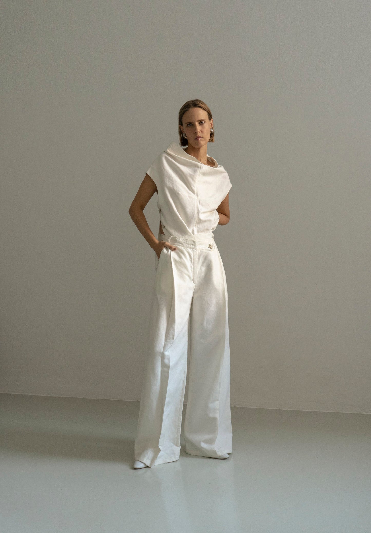 Lutsk Cream Wide Leg Trousers