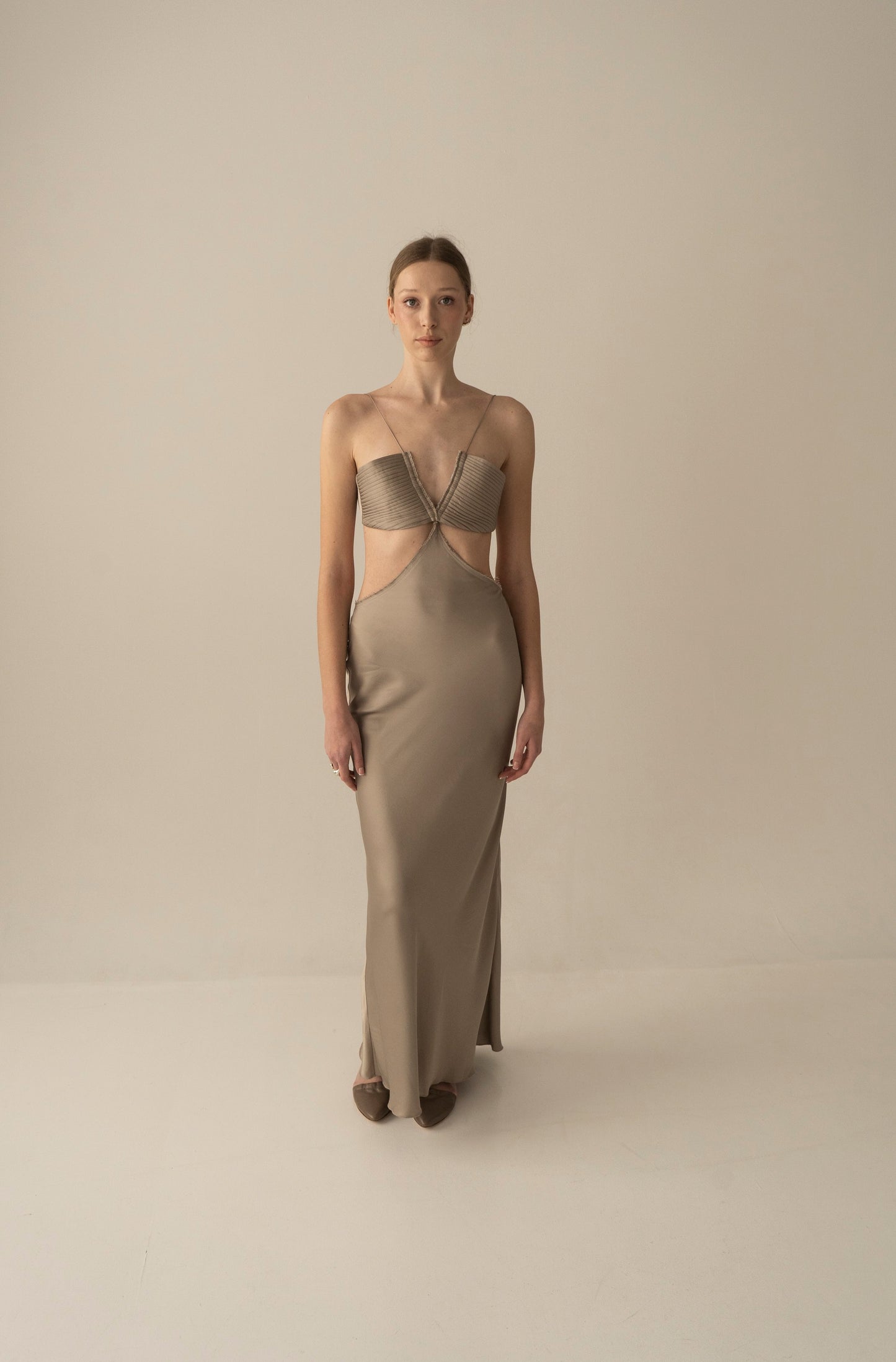 Vinnytska Arka Viscose Taupe Dress