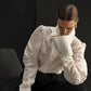 Pure Silk White Cuffs Blouse