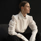 Pure Silk White Cuffs Blouse