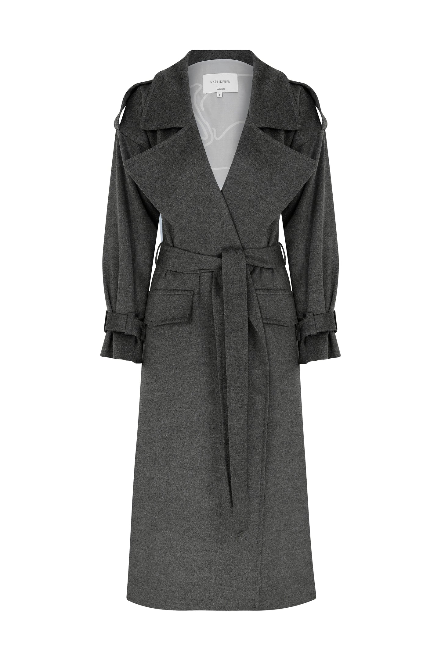 Laura Cashmere Coat in Grey Coats & Jackets Nazli Ceren 