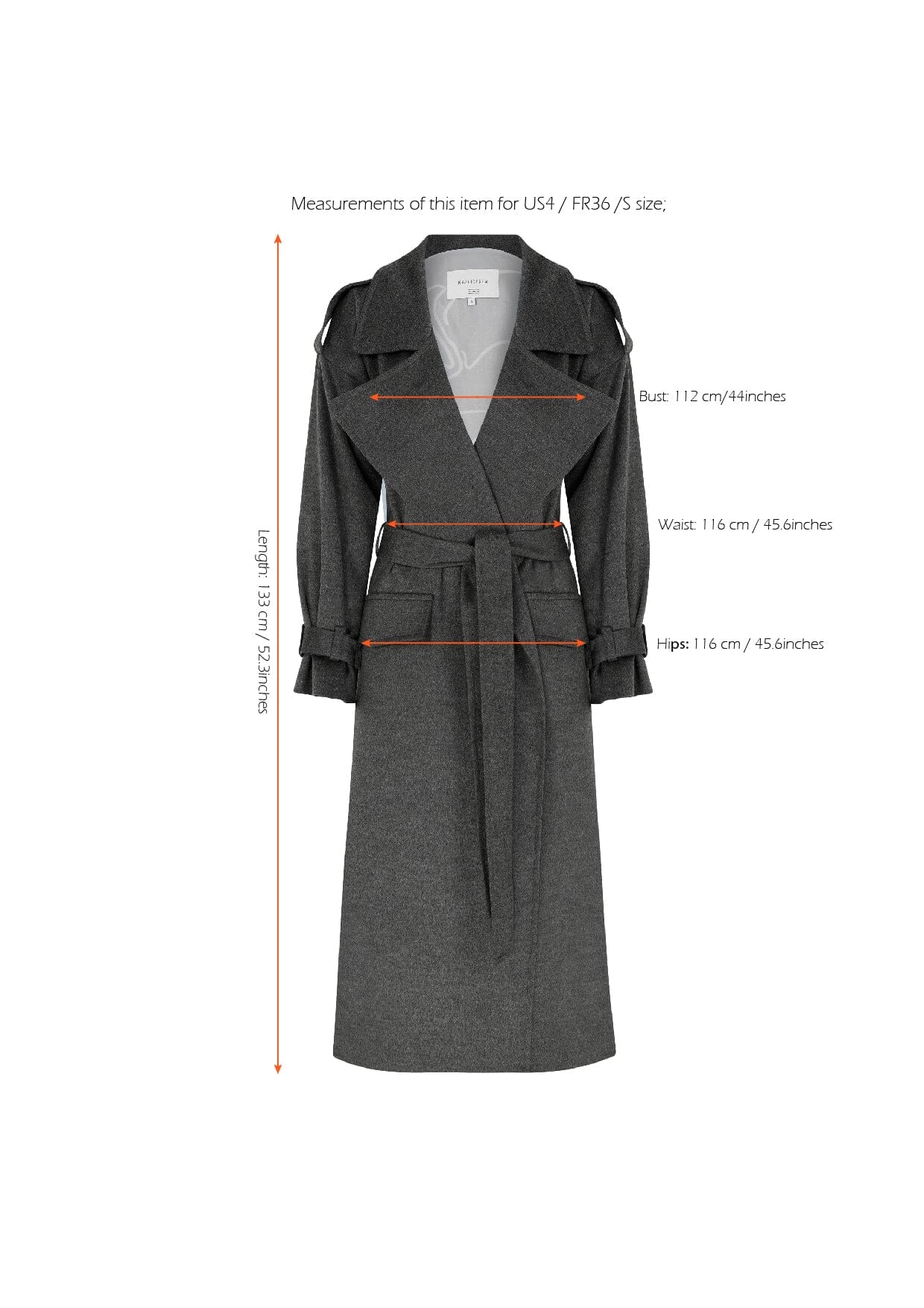 Laura Cashmere Coat in Grey Coats & Jackets Nazli Ceren 