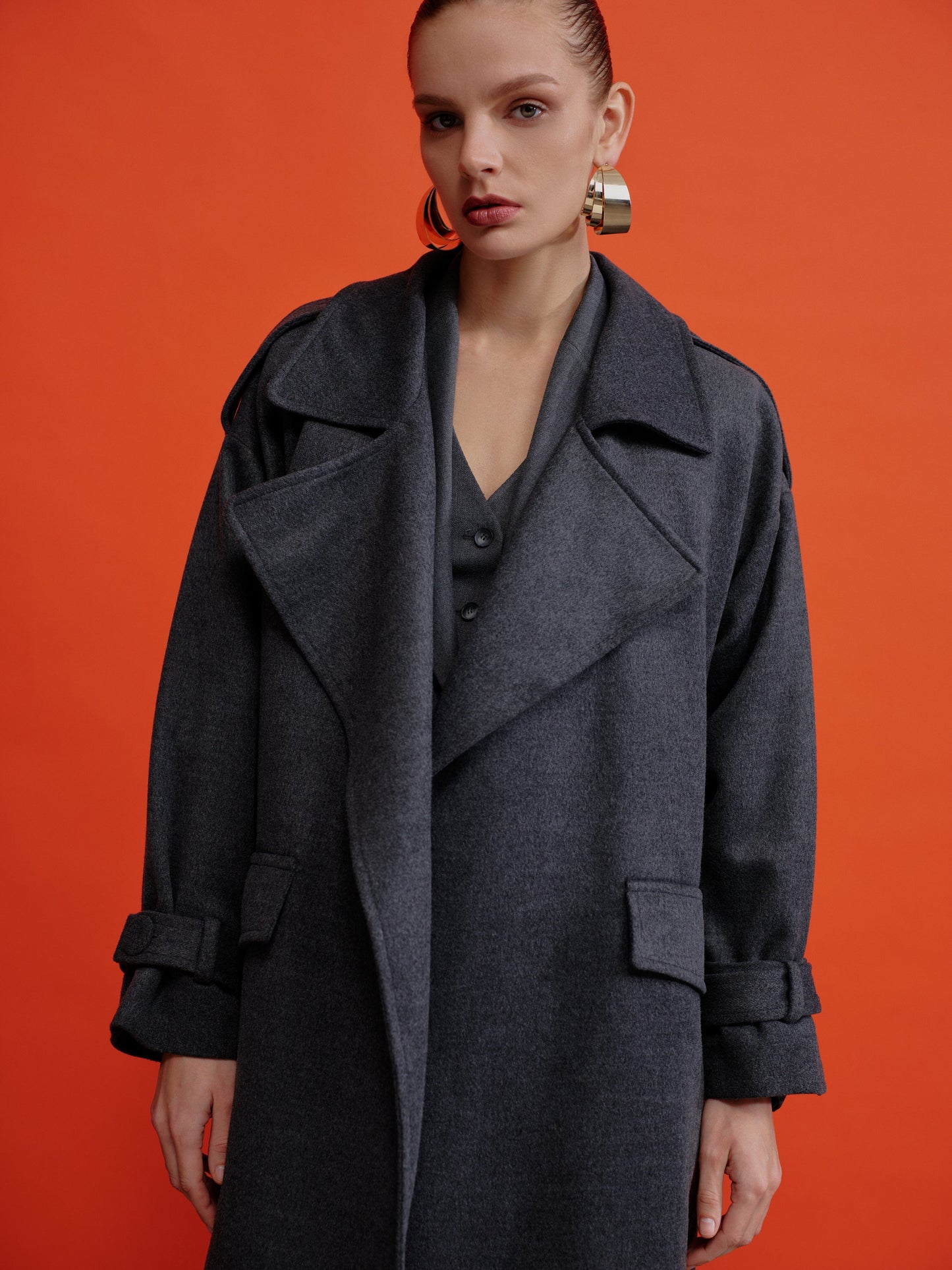 Laura Cashmere Coat in Grey Coats & Jackets Nazli Ceren 