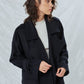 Laura Oversized Coat in Navy Blue Nazli Ceren 