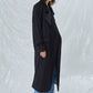 Laura Oversized Coat in Navy Blue Nazli Ceren 