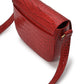 Leandra Red Coconut Embossed Leather Flap Crossbody Bag Handbags Leandra 