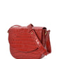 Leandra Red Coconut Embossed Leather Flap Crossbody Bag Handbags Leandra 