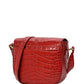 Leandra Red Coconut Embossed Leather Flap Crossbody Bag Handbags Leandra 