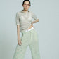 Light Weight Cotton Knit Long Wide Trousers Green Trousers Women Relax Baby Be Cool 