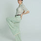 Light Weight Cotton Knit Long Wide Trousers Green Trousers Women Relax Baby Be Cool 