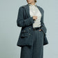 Light Weight Cotton Knit Oversized Blazer Dark Grey Blazer Women Relax Baby Be Cool 