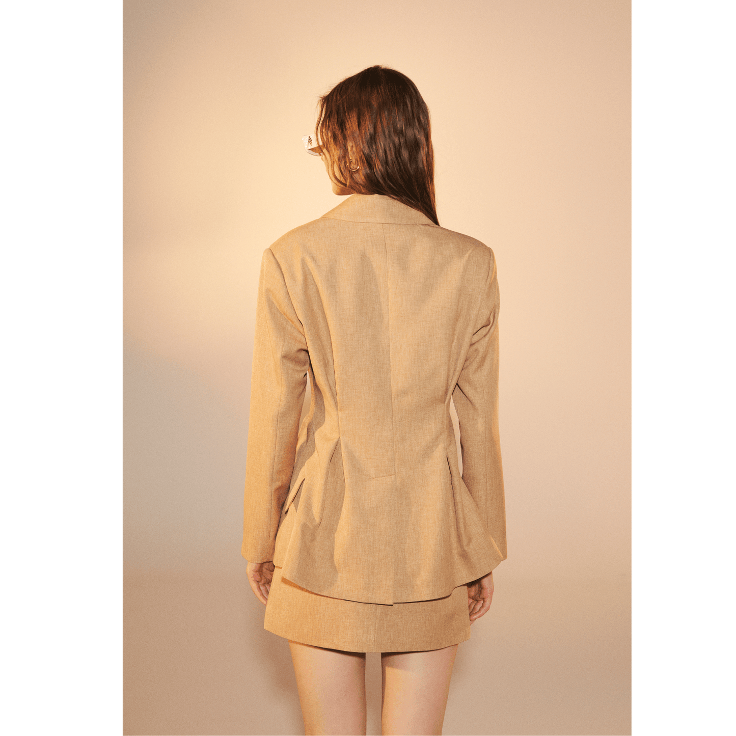 Marde Tailored Jacket in Almond Buff Coats & Jackets Nazli Ceren 