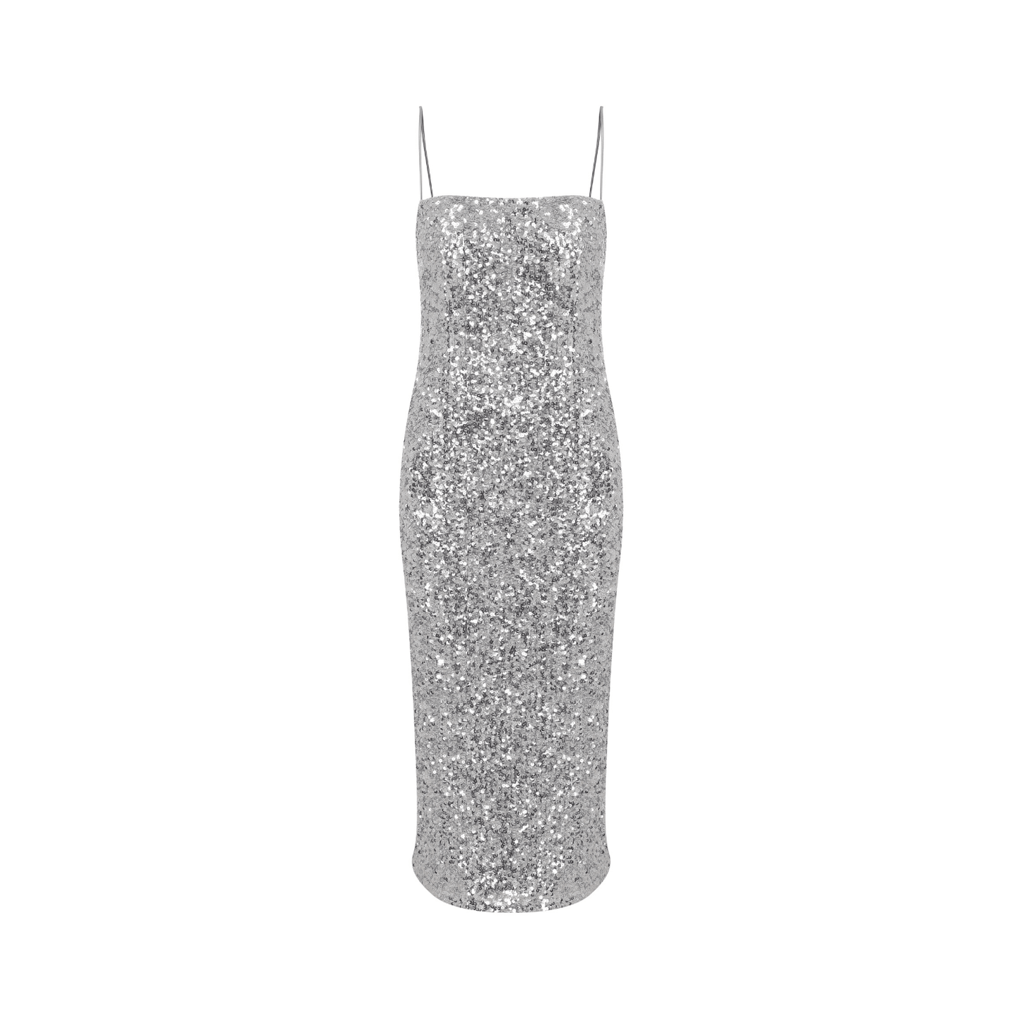 Miles Sequin Midi Dress in Silver Burch Dresses Nazli Ceren 