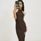 Olivia Halter Dress in Chocolate (Limited Edition) Maxi Dress 710 Studio 