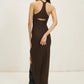 Olivia Halter Dress in Chocolate (Limited Edition) Maxi Dress 710 Studio 