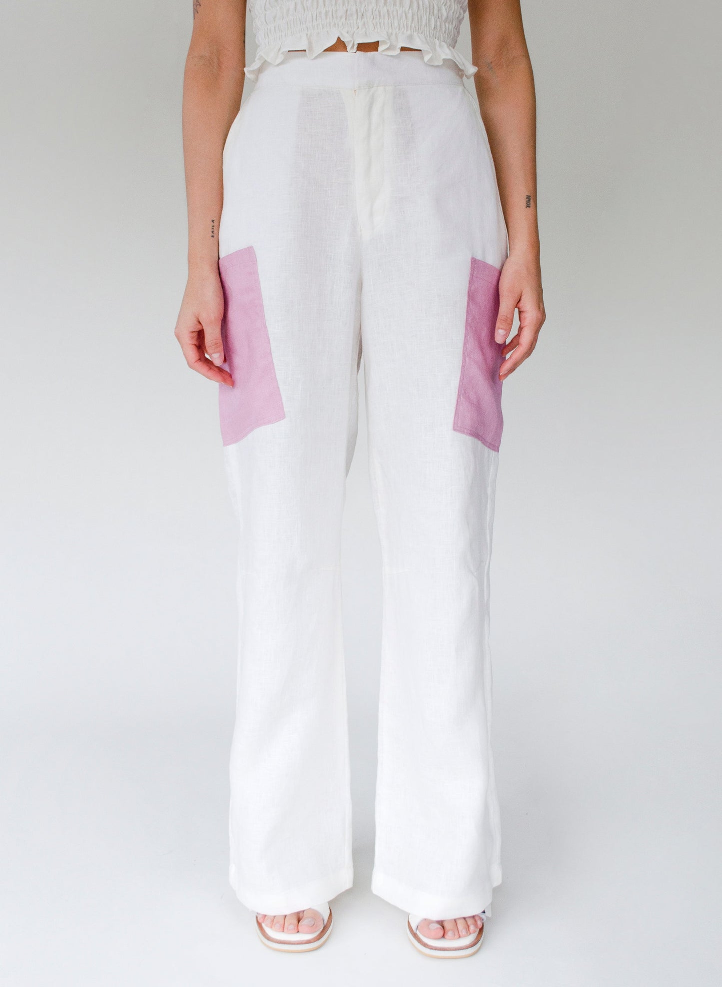 Dua Linen Pant - White