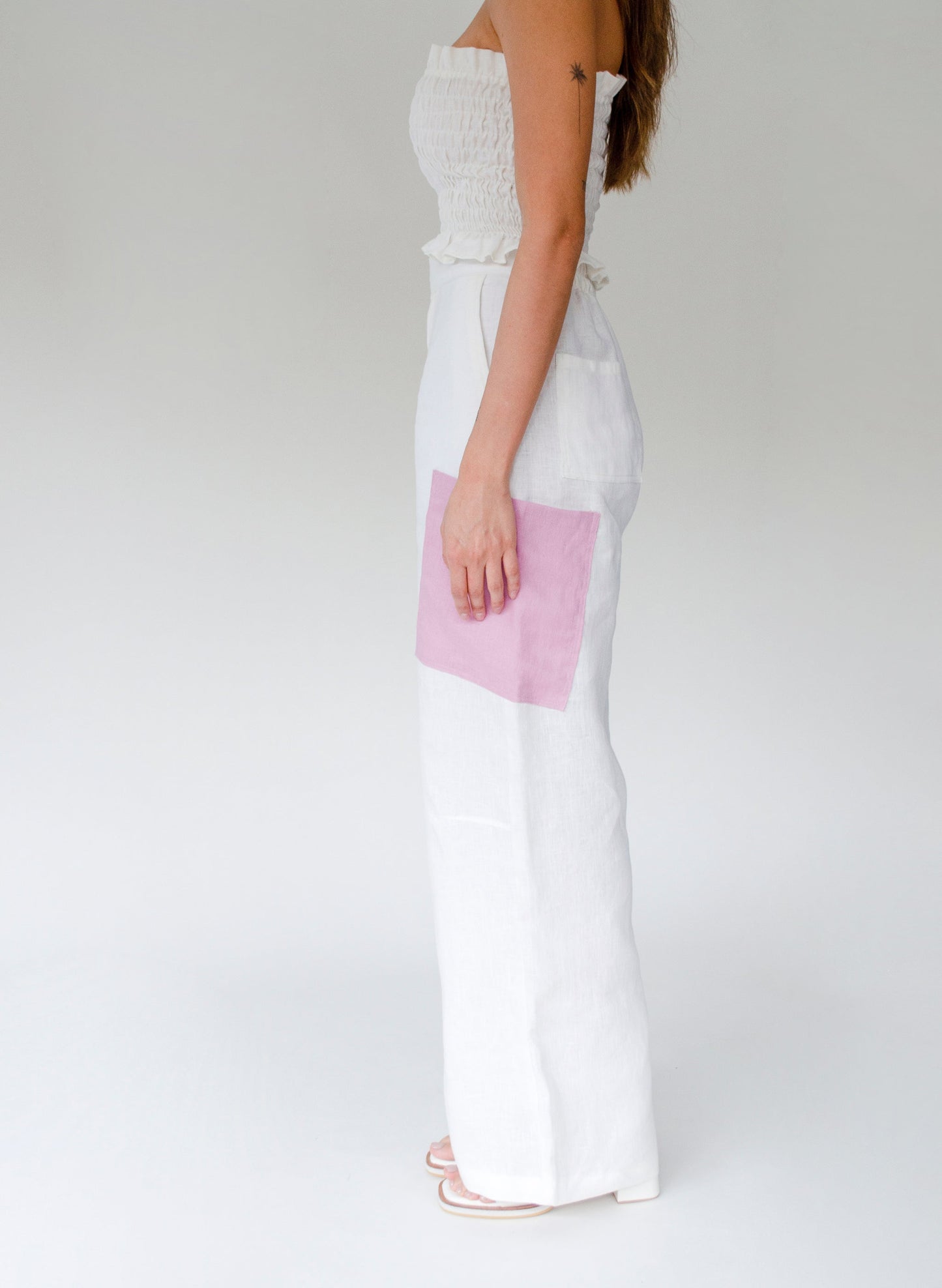 Dua Linen Pant - White