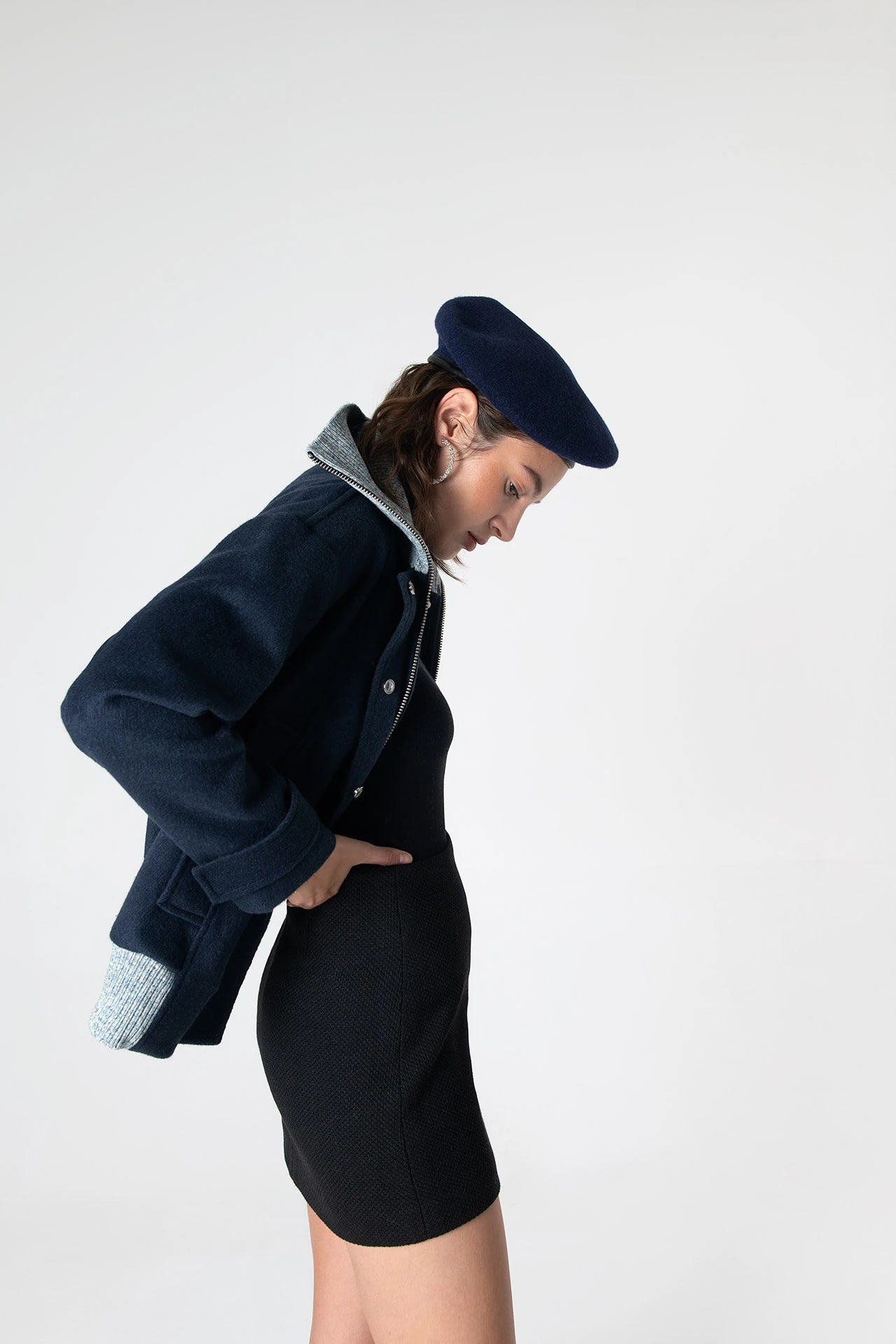 Grace Knit Collar Short Coat