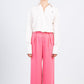 Pink satin pants Wide Leg Pants Carmen Says 