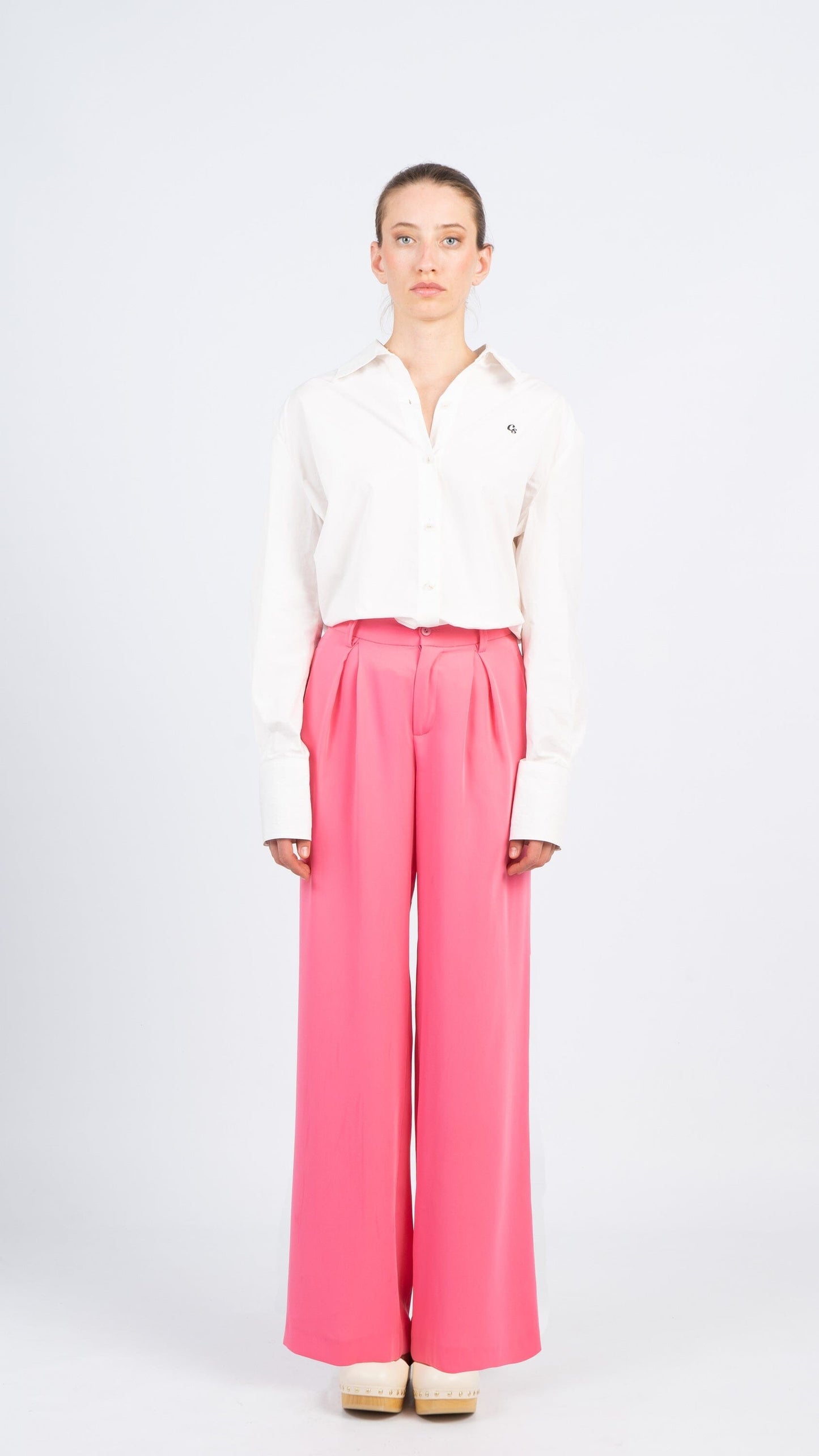 Pink satin pants Wide Leg Pants Carmen Says 