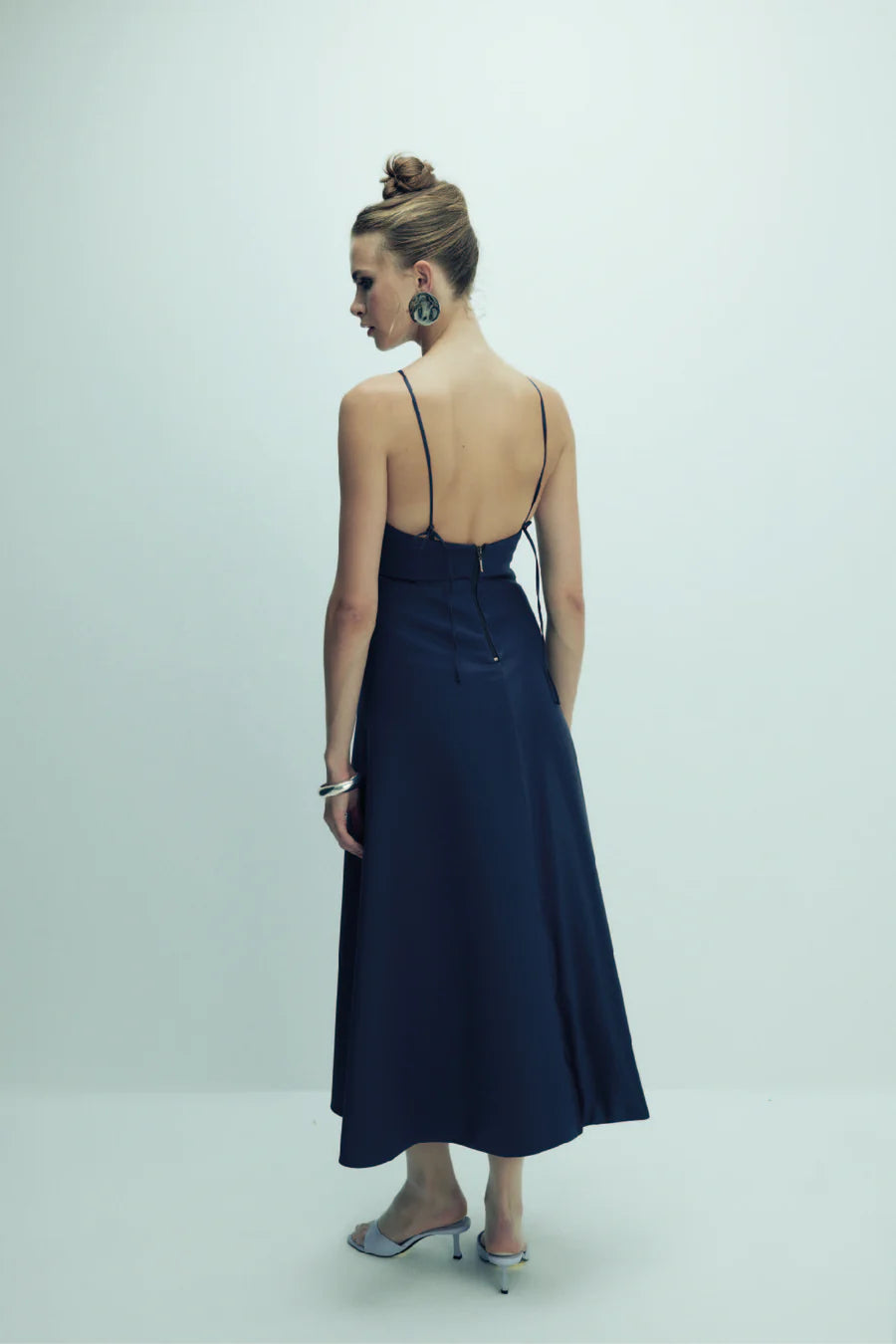 Riley Midi Dress in Midnight Blue