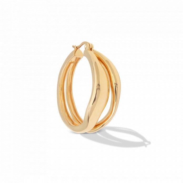 Saya Earring Hoop Gold Plated - Big Earrings Majime Single earring 