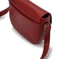 Soft red coconut engraved leather flap shoulder bag Bolsos Leandra 