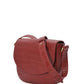 Soft red coconut engraved leather flap shoulder bag Bolsos Leandra 