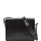 Square shoulder bag with printed black leather flap Crossbody Bags Leandra 