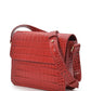 Square shoulder bag with printed red leather flap Crossbody Bags Leandra 