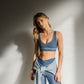 Stone Beat Blue Top Crop Tops Bradhy 