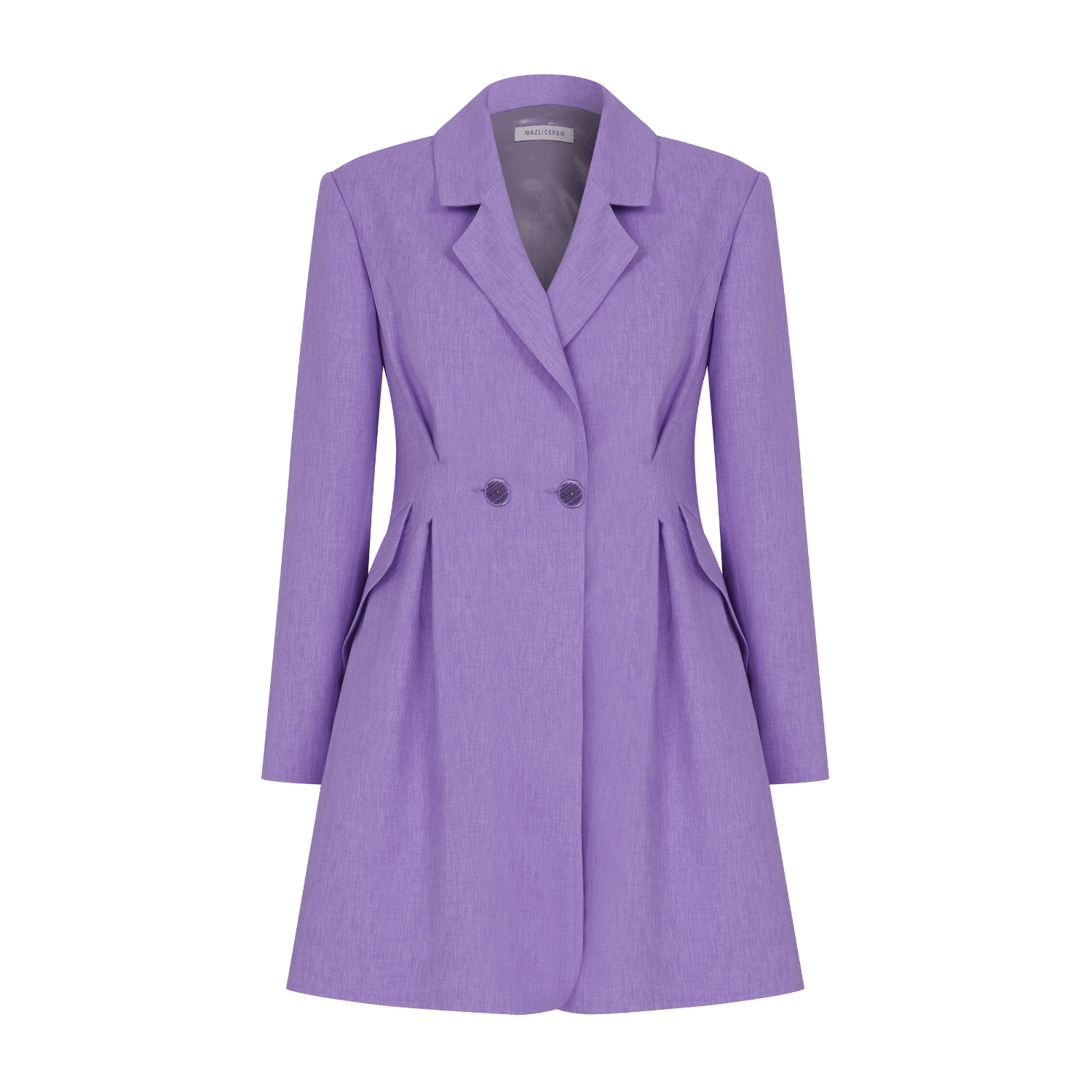 Valerie Shoulder-padded Blazer Dress in Mauve Mist Dresses Nazli Ceren 