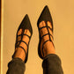 Wednesday black midi vegan Heels Sandals Momoc Shoes 