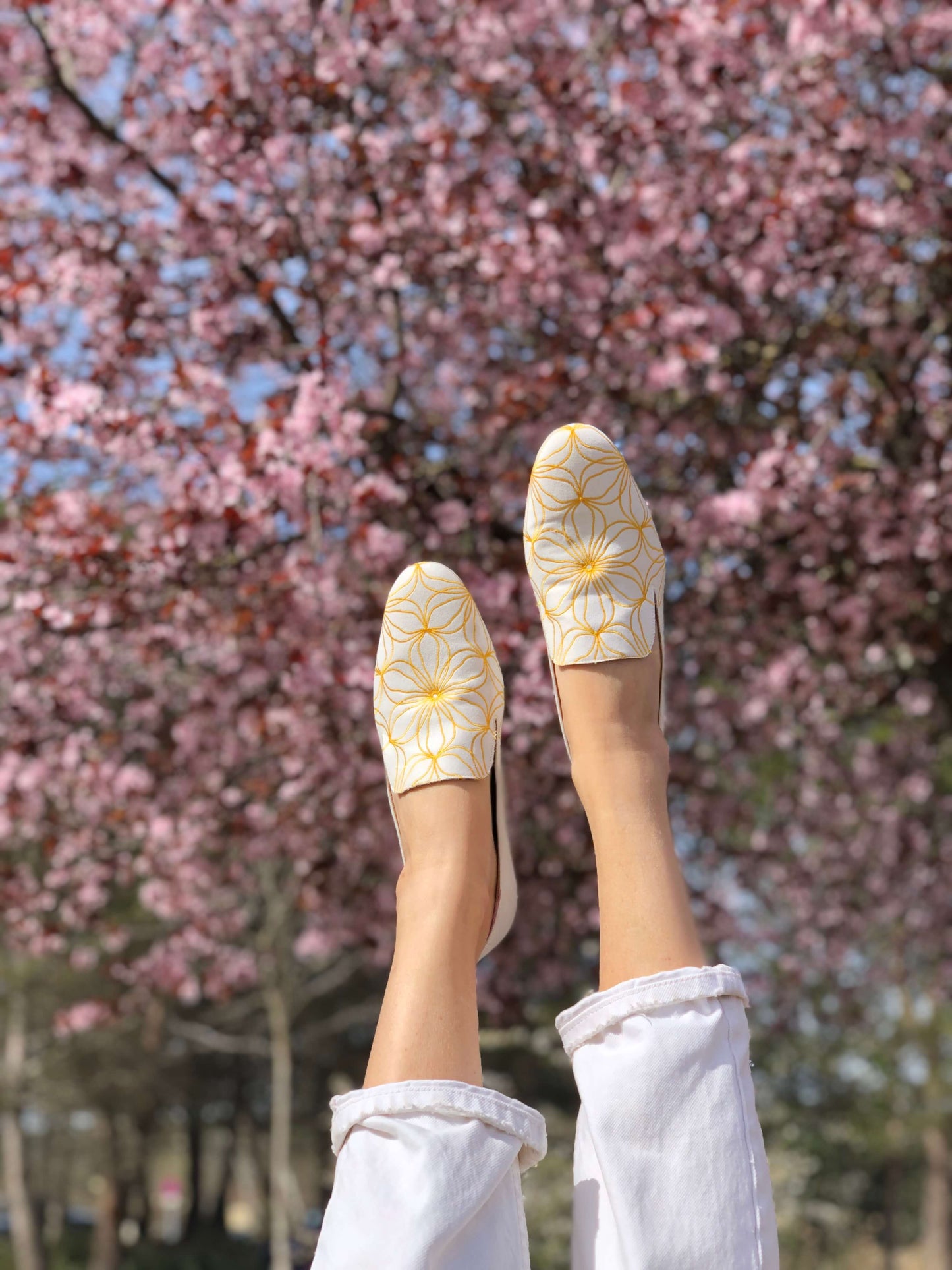 Yellow flowers Loafers Loafers Momoc Shoes 