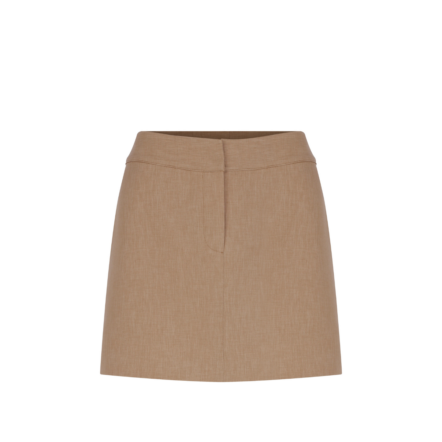 Marde A-Line Mini Skirt in Almond Buff
