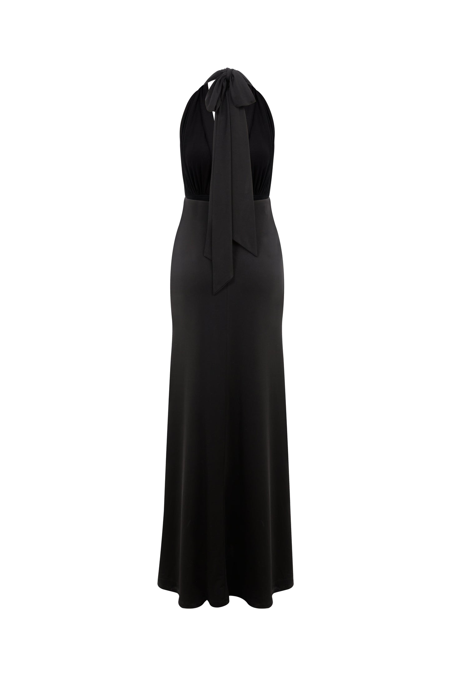 Ines Jersey Long Dress in Noire