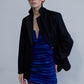 Luce Velvet Mini Dress in Bleu