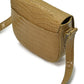 Beige Coconut Embossed Leather Flap Crossbody Bag