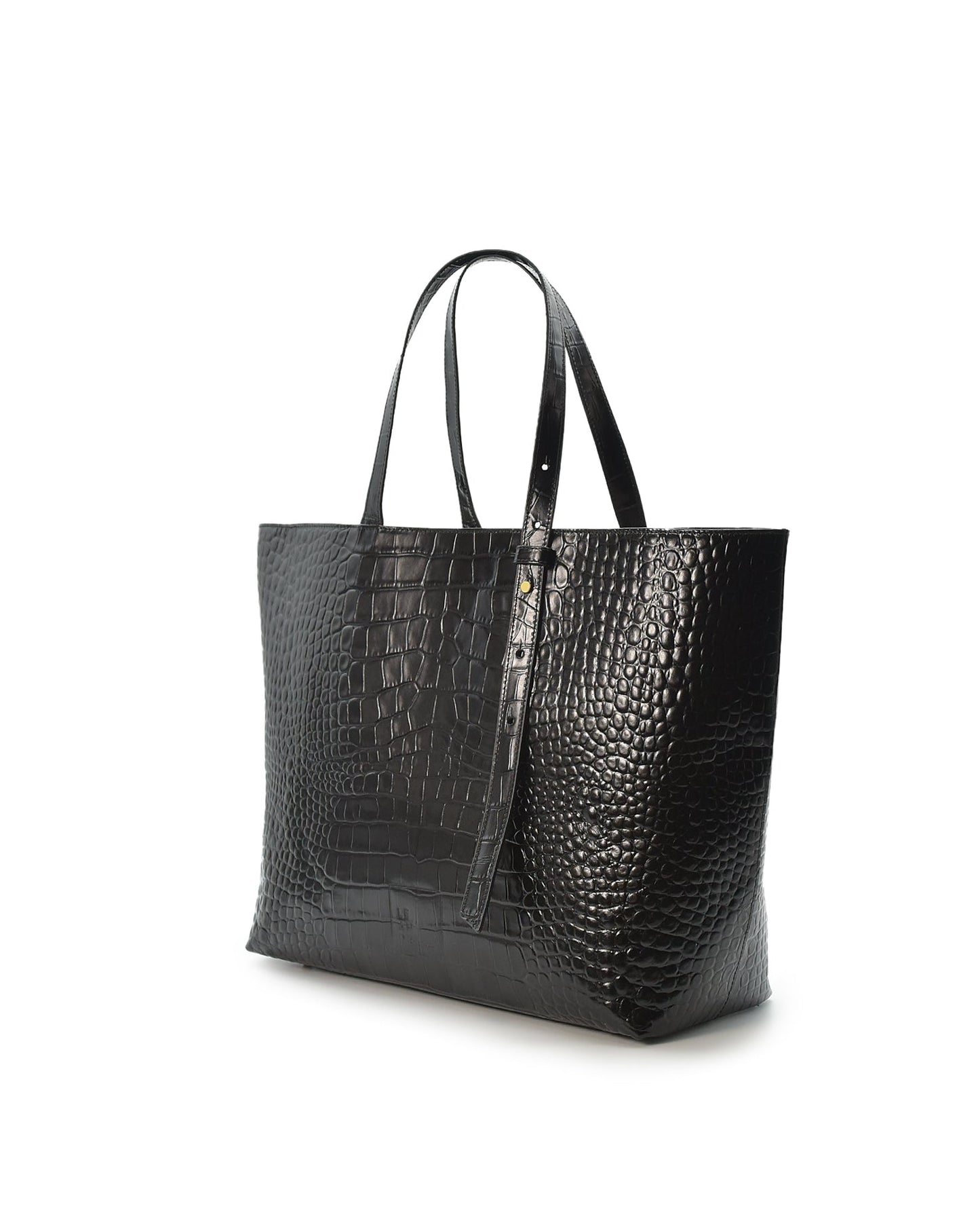 Black Crocodile print Tote Bag