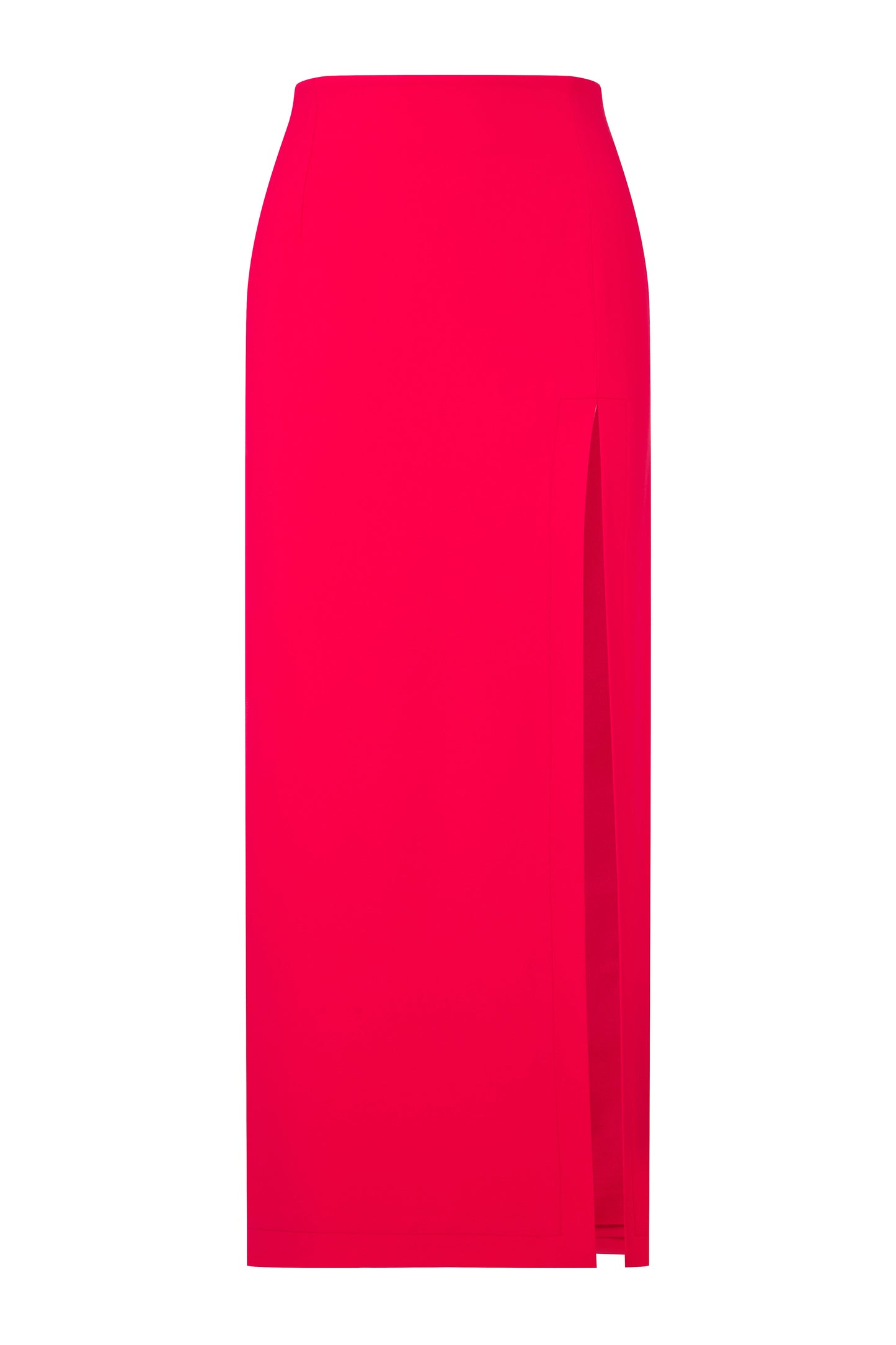 Lea Crepe Midi Skirt in Paprika Red