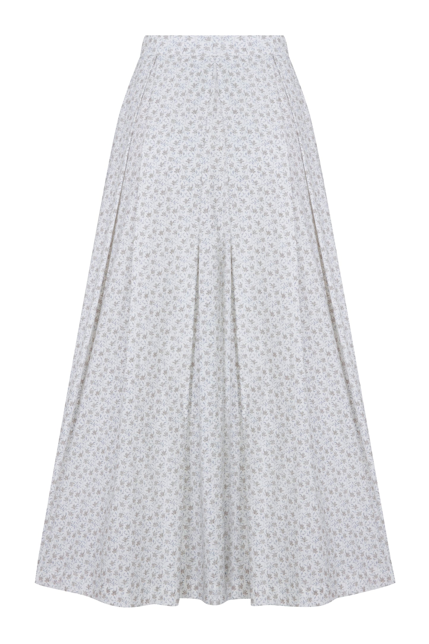 June Printed Cotton Midi Skirt in Cannoli Cream