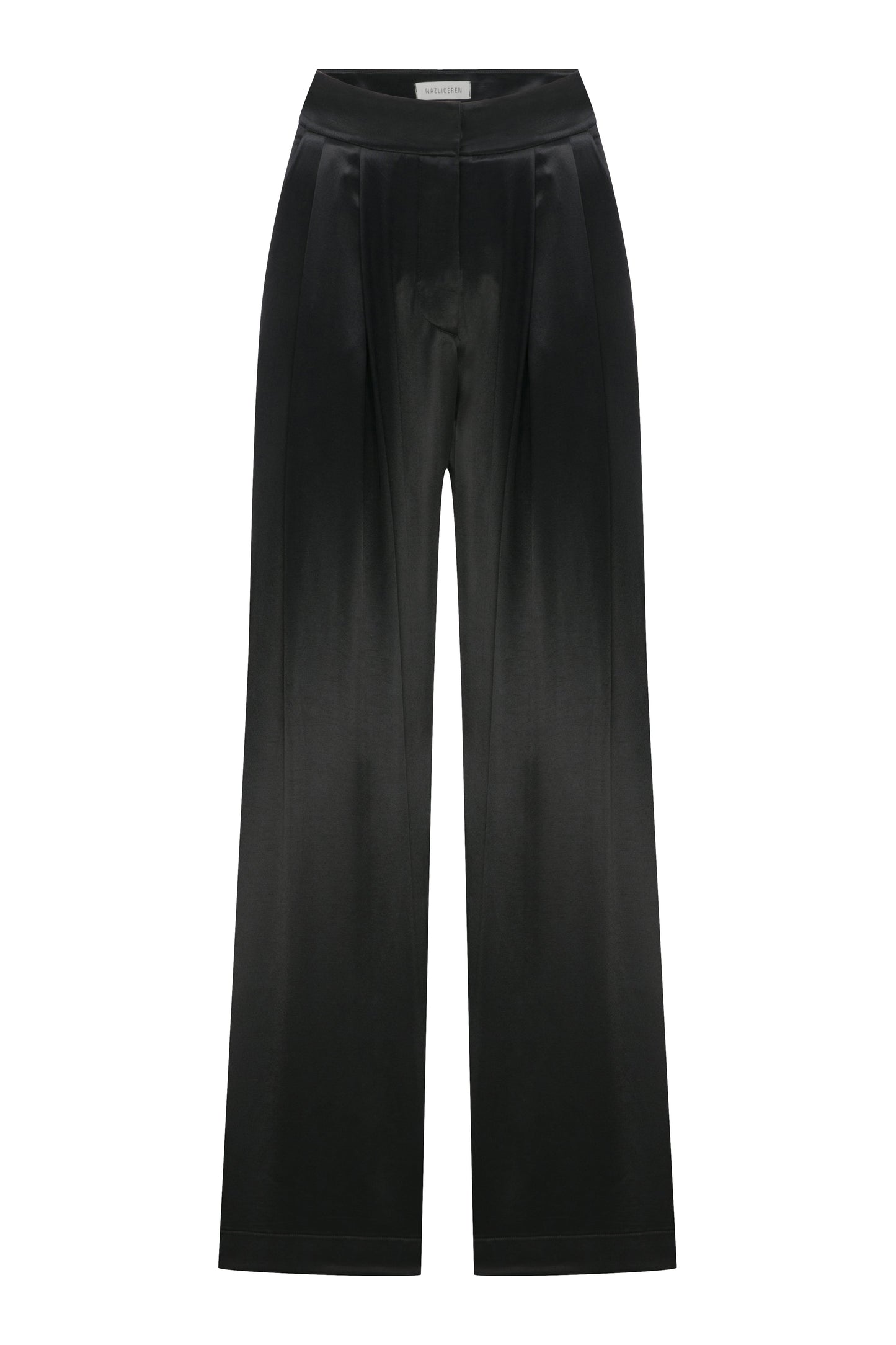 Tina Satin Trousers in Black