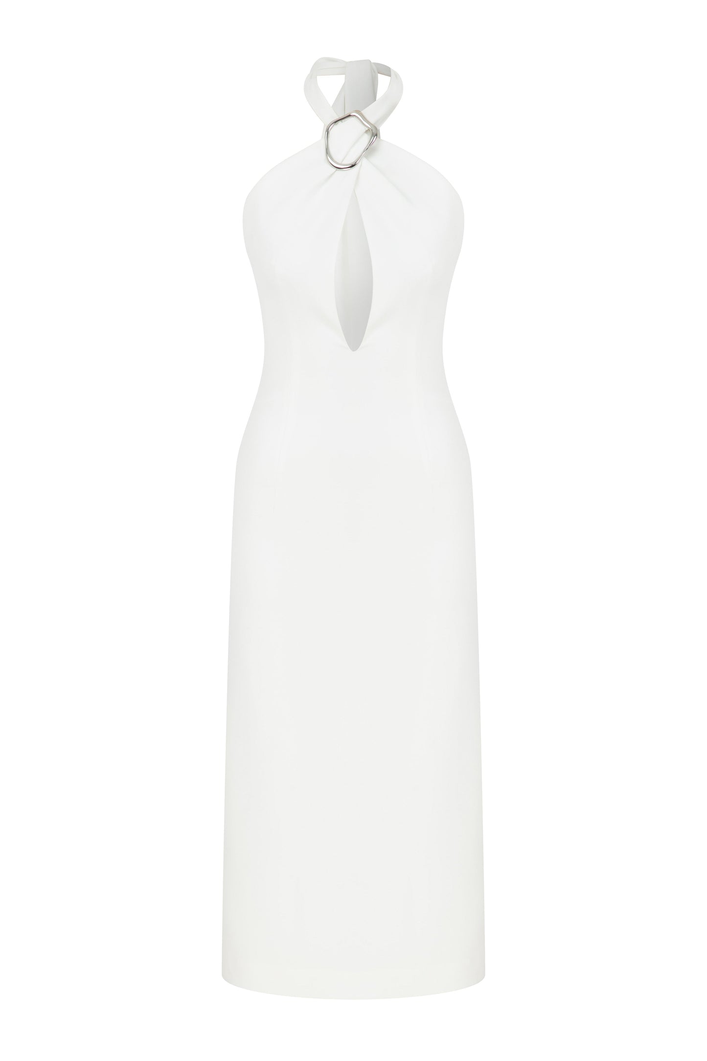 Viana Crepe Midi Dress in Vanilla Ice