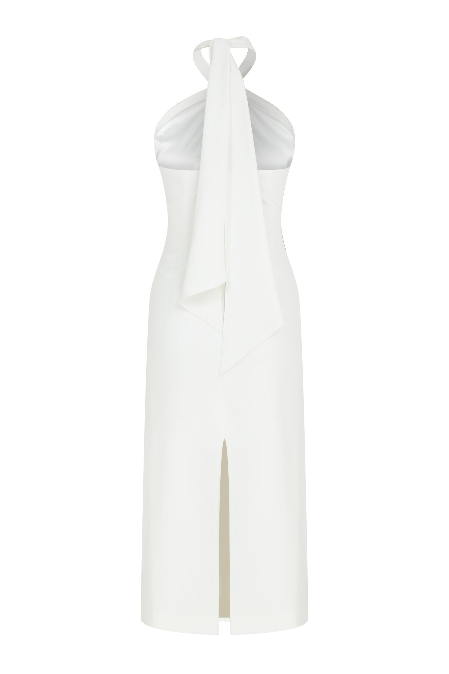 Viana Crepe Midi Dress in Vanilla Ice