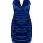 Luce Velvet Mini Dress in Bleu