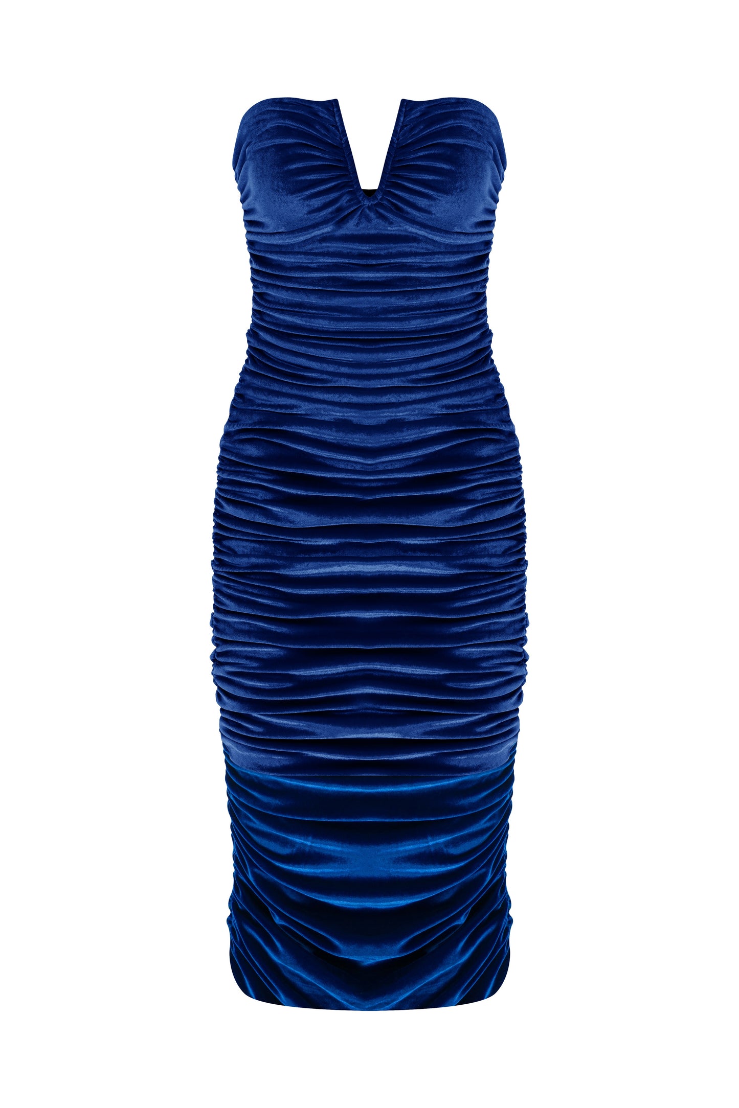 Luce Velvet Midi Dress in Bleu